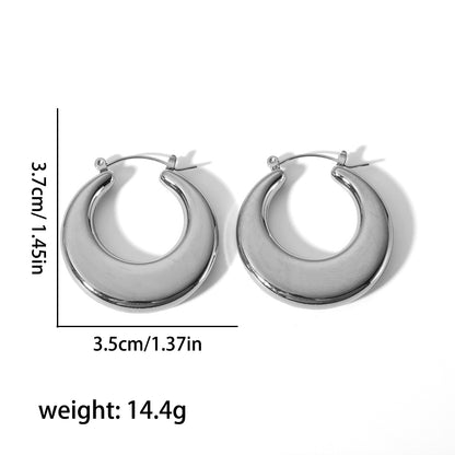 1 Pair Simple Style Commute Solid Color Polishing Plating Stainless Steel 18k Gold Plated Earrings