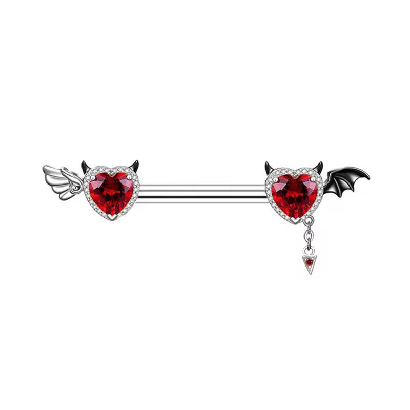 Hip-Hop Rock Punk Bat Stainless Steel White Gold Plated Zircon Belly Ring Nose Ring Nose Studs In Bulk