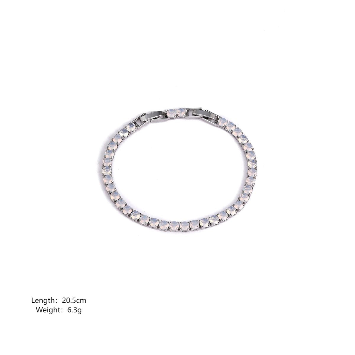 Copper 18K Gold Plated White Gold Plated Elegant Vacation Simple Style Geometric Polishing Inlay Zircon Bracelets