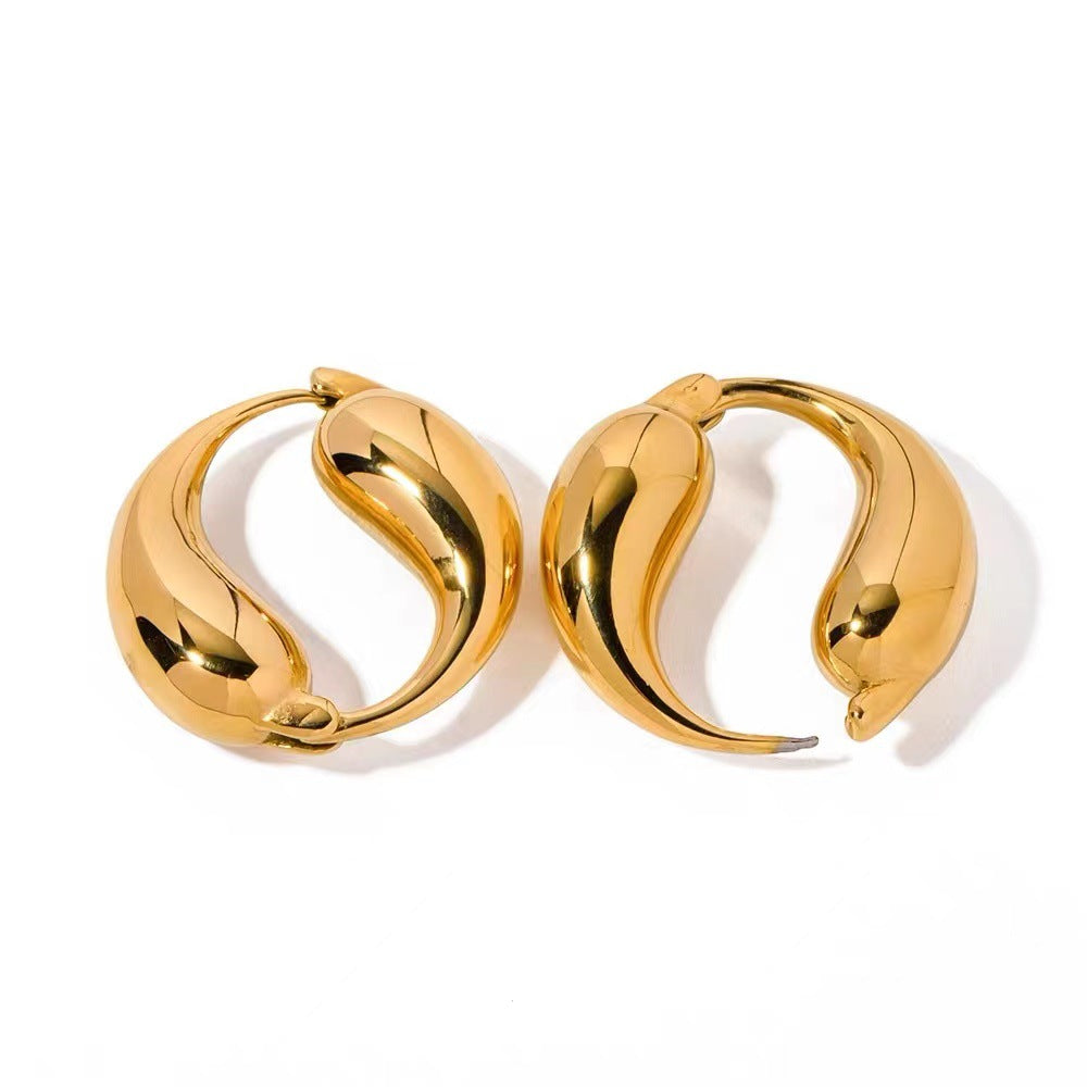 1 Pair Simple Style Solid Color Plating Copper Hoop Earrings