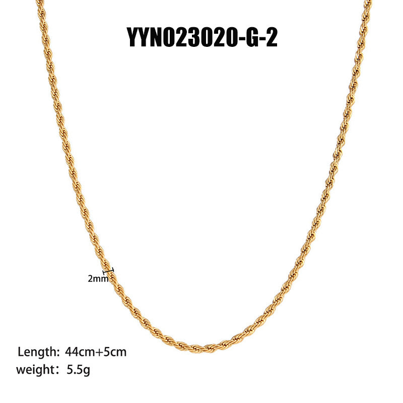 Simple Style Streetwear Solid Color Titanium Steel Necklace