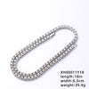 Hip-hop Round Copper Zircon Bracelets Necklace In Bulk