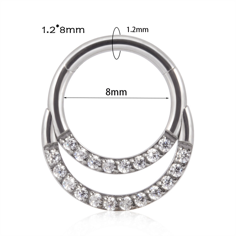 Fashion Moon Water Droplets Metal Inlay Zircon Nose Ring Nose Studs