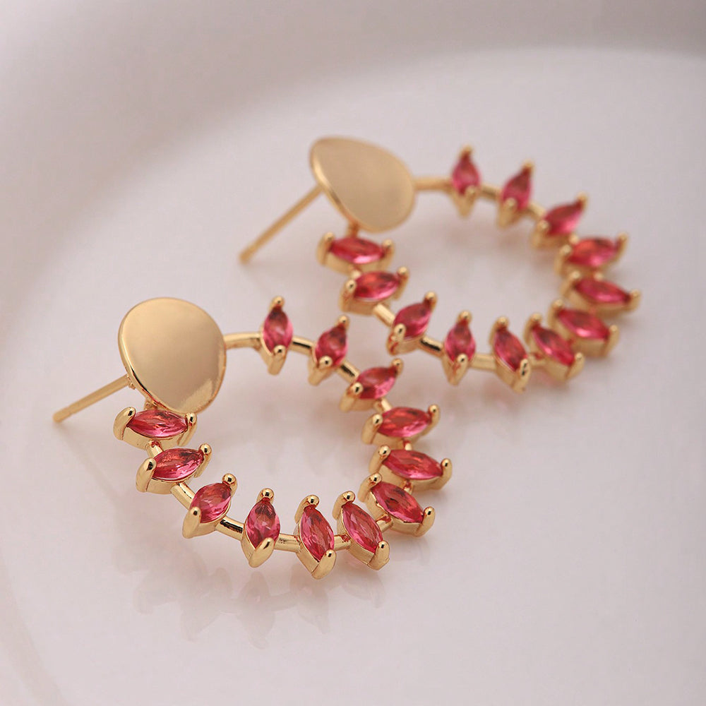 1 Pair Elegant Geometric Starry Sky Shell Plating Inlay Copper Zircon 18k Gold Plated Ear Studs