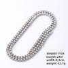 Hip-hop Round Copper Zircon Bracelets Necklace In Bulk