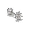 Fashion Flower Brass Inlay Zircon Ear Studs 1 Piece