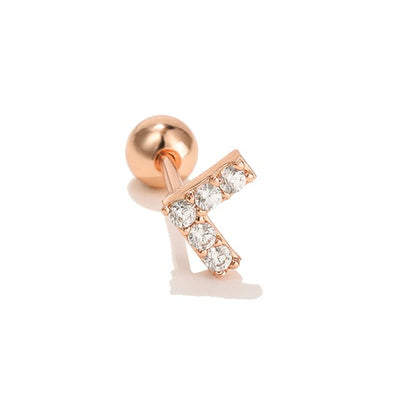 Fashion Flower Brass Inlay Zircon Ear Studs 1 Piece