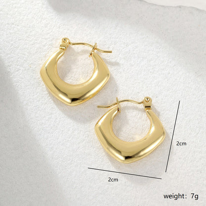 1 Pair Fashion Geometric Heart Shape Plating Stainless Steel 18k Gold Plated Earrings