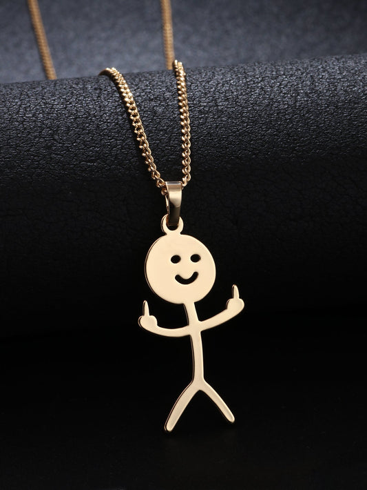 Simple Style Commute Hand Titanium Steel Plating Gold Plated Pendant Necklace