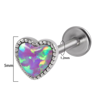 Casual Heart Shape Stainless Steel Plating Lip Stud