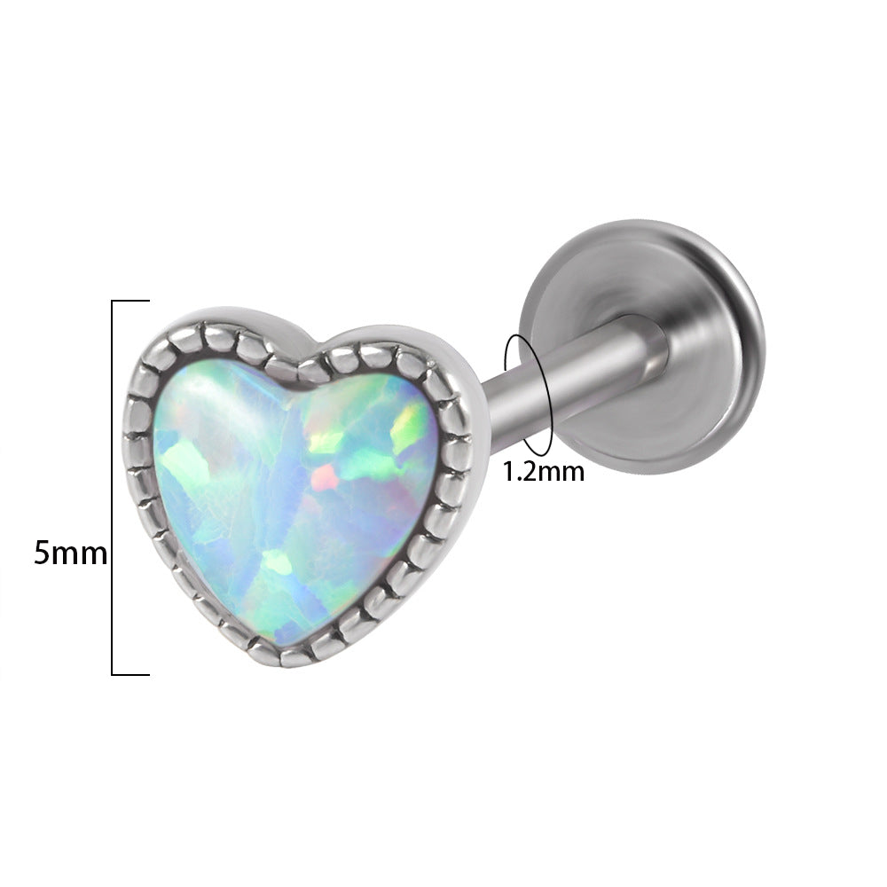 Casual Heart Shape Stainless Steel Plating Lip Stud