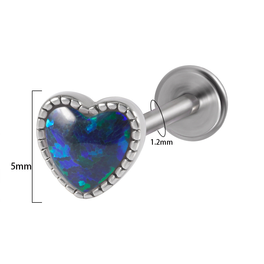 Casual Heart Shape Stainless Steel Plating Lip Stud