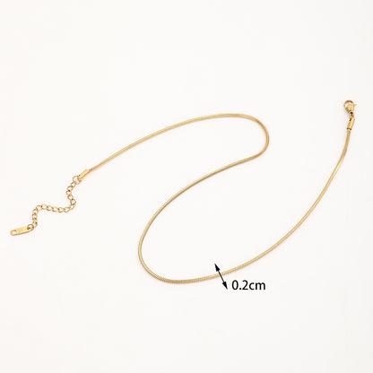 Ig Style Basic Solid Color Stainless Steel Plating 18k Gold Plated Necklace