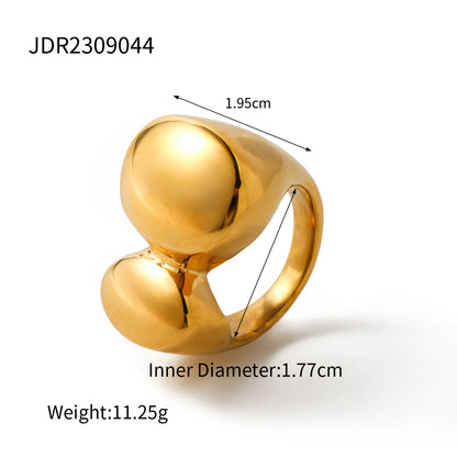 Ig Style Solid Color Stainless Steel Plating 18k Gold Plated Rings