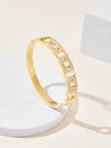 Simple Style Solid Color Stainless Steel Plating Inlay Zircon 18k Gold Plated Bangle