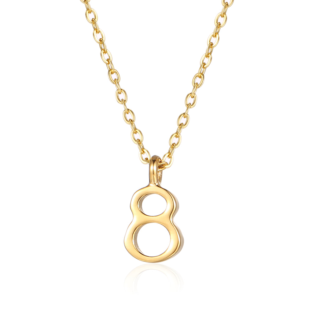 Elegant Simple Style Infinity Stainless Steel Polishing Plating 18k Gold Plated Pendant Necklace