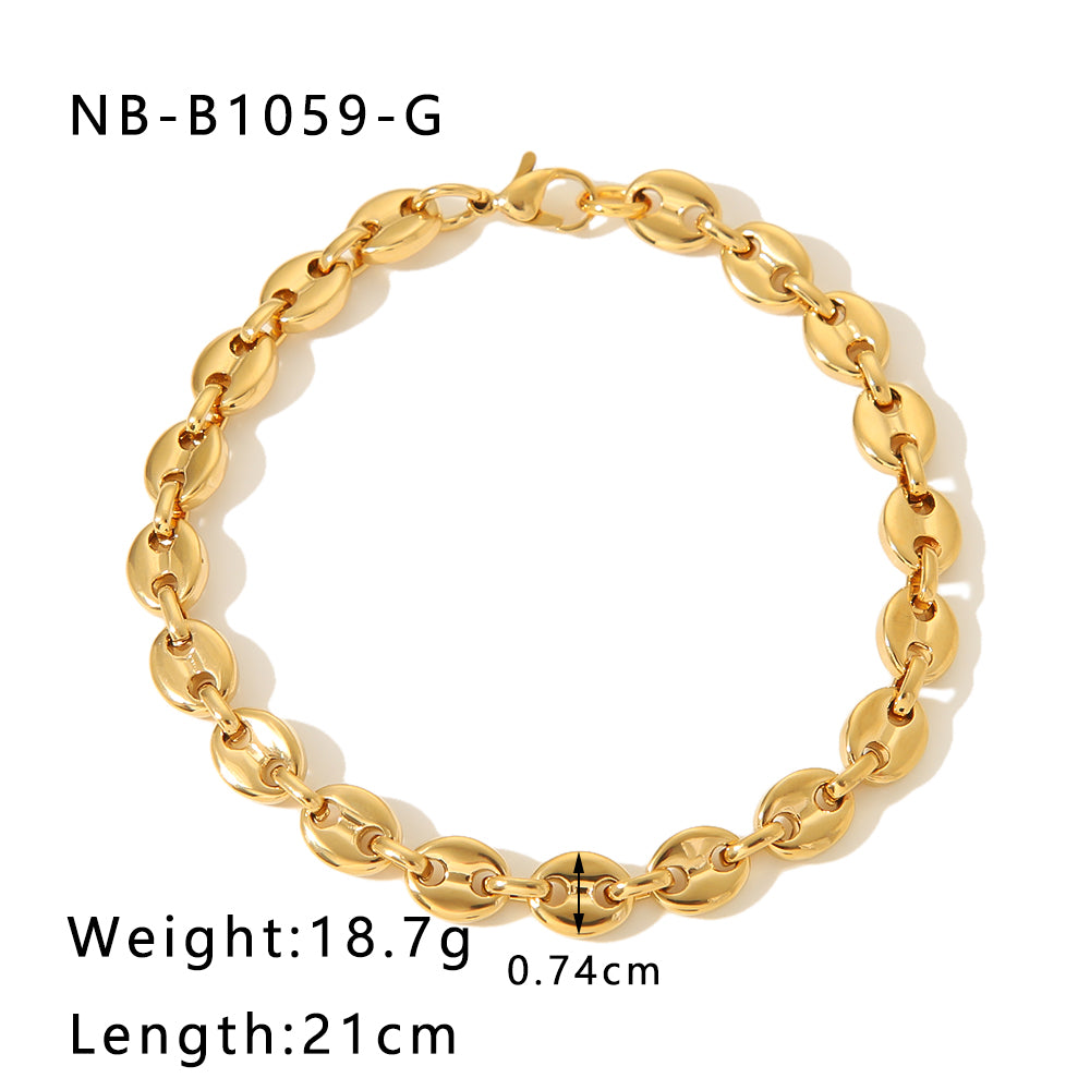 Vintage Style Simple Style Geometric Stainless Steel Plating 18k Gold Plated Silver Plated Bracelets