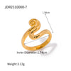 Ig Style Spiral Stripe Stainless Steel 18k Gold Plated Rings