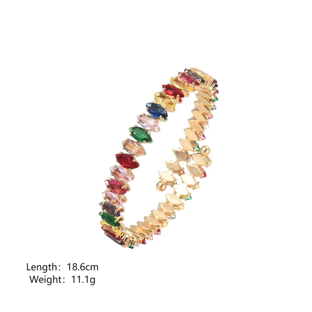 Simple Style Commute Color Block Copper Zircon Bangle In Bulk