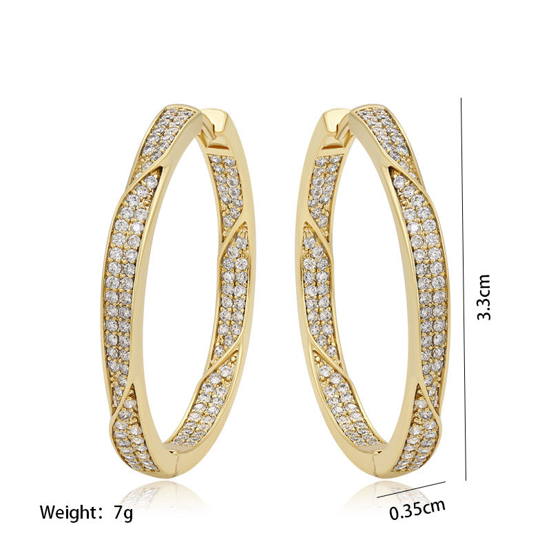 Wholesale Jewelry Xuping Simple Style Solid Color Alloy Artificial Gemstones 14k Gold Plated Plating Inlay Earrings