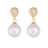 1 Pair Ig Style Sweet Water Droplets Solid Color Plating Inlay Sterling Silver Pearl Zircon 14k Gold Plated Rhodium Plated Drop Earrings