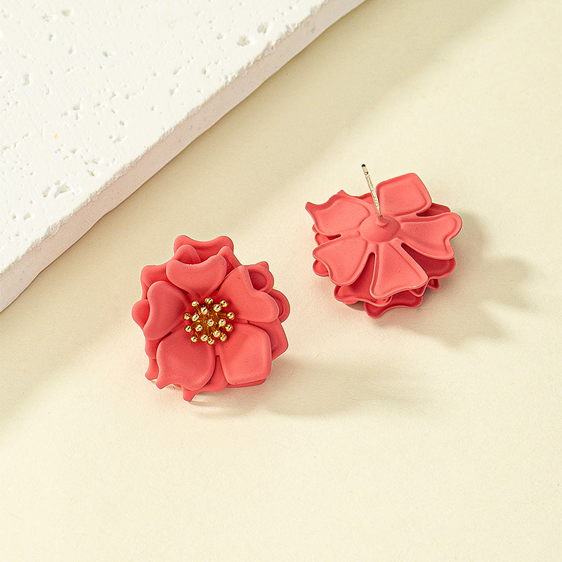 1 Pair Cute Pastoral Flower Iron Ear Studs