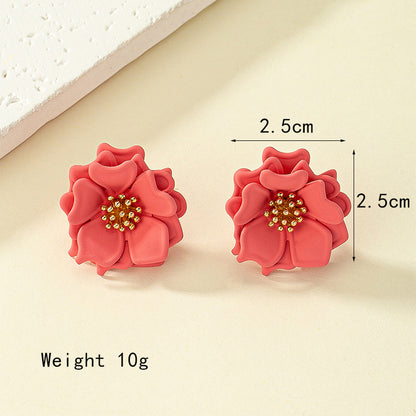 1 Pair Cute Pastoral Flower Iron Ear Studs