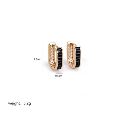 1 Pair Casual Simple Style Commute Heart Shape Key Enamel Plating Inlay Stainless Steel Copper Zircon 18k Gold Plated Earrings