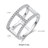 Simple Style Geometric Sterling Silver Rhodium Plated Silver Plated Moissanite Rings In Bulk