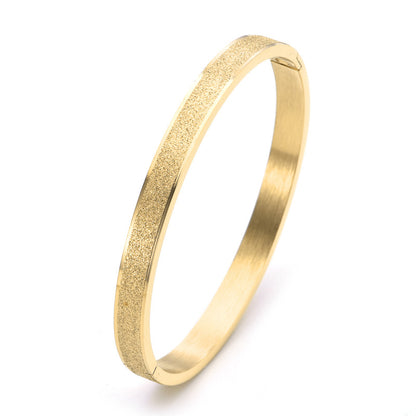 Simple Style Solid Color Titanium Steel Plating Gold Plated Bangle