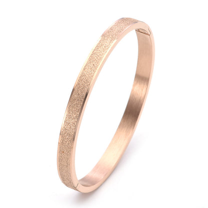 Simple Style Solid Color Titanium Steel Plating Gold Plated Bangle