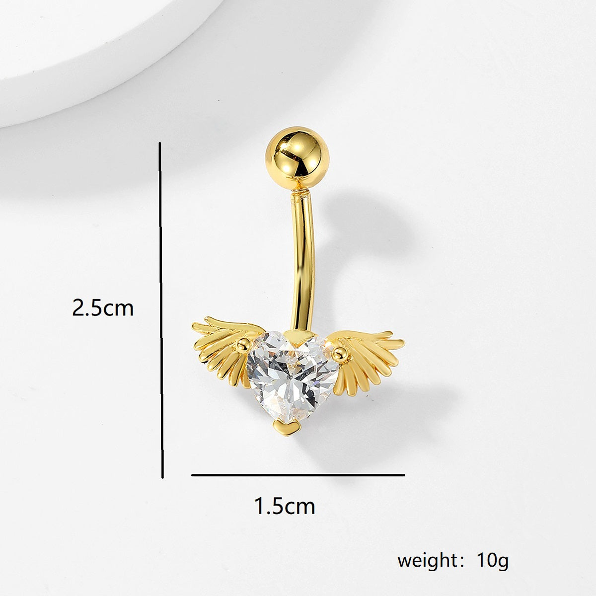 Fashion Leaf Devil's Eye Butterfly Stainless Steel Plating Zircon 18k Gold Plated Belly Ring