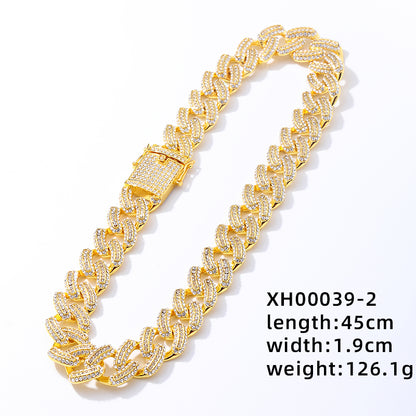 Hip-hop Punk Solid Color Copper Zircon Bracelets Necklace In Bulk