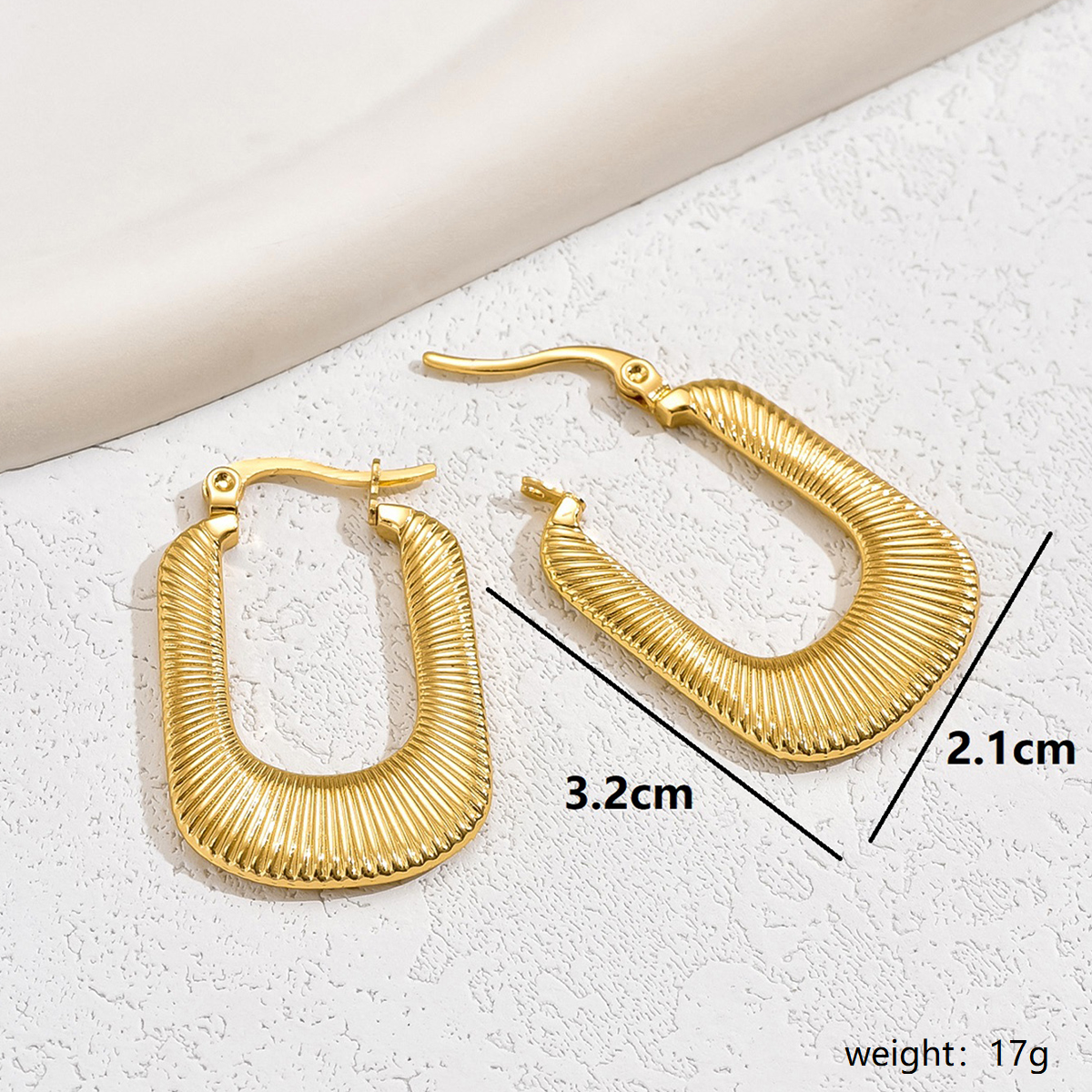 1 Pair Basic Modern Style U Shape Plating Stainless Steel 18k Gold Plated Hoop Earrings