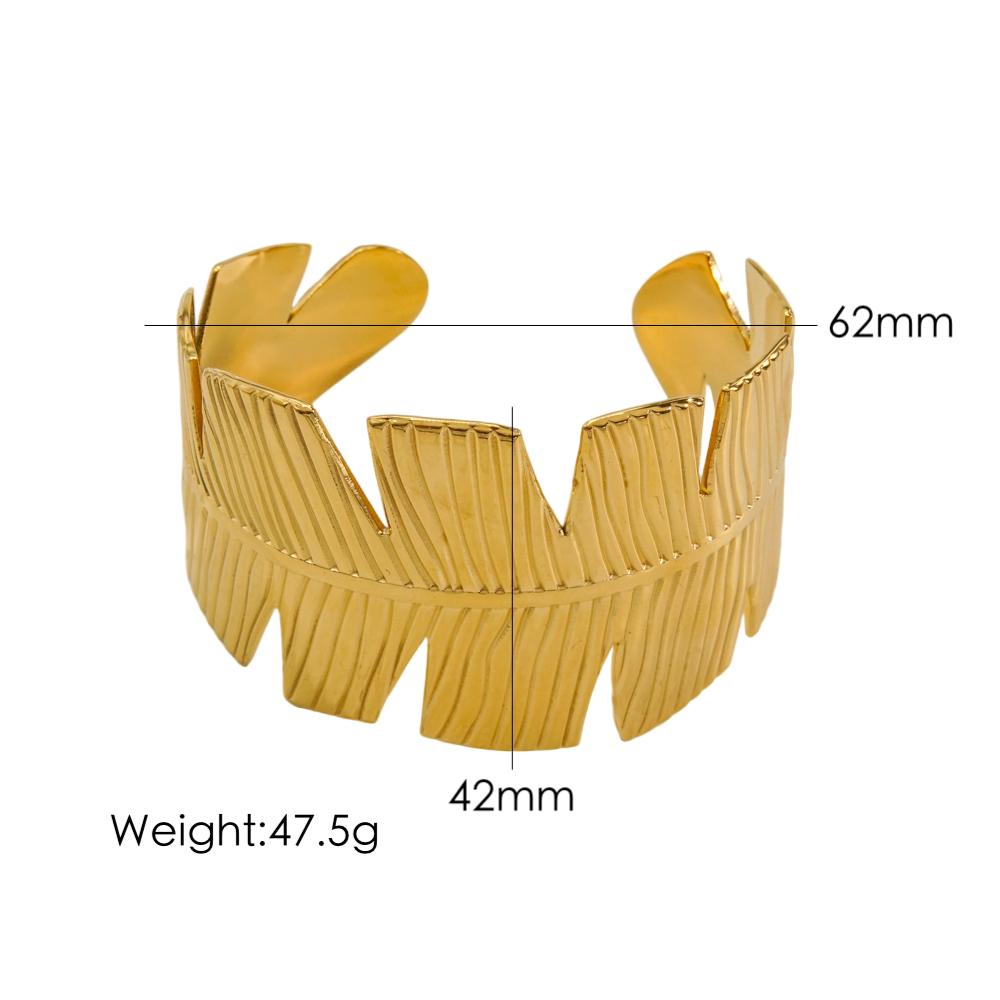 Exaggerated Simple Style Irregular Solid Color Stainless Steel Plating 14k Gold Plated Bangle