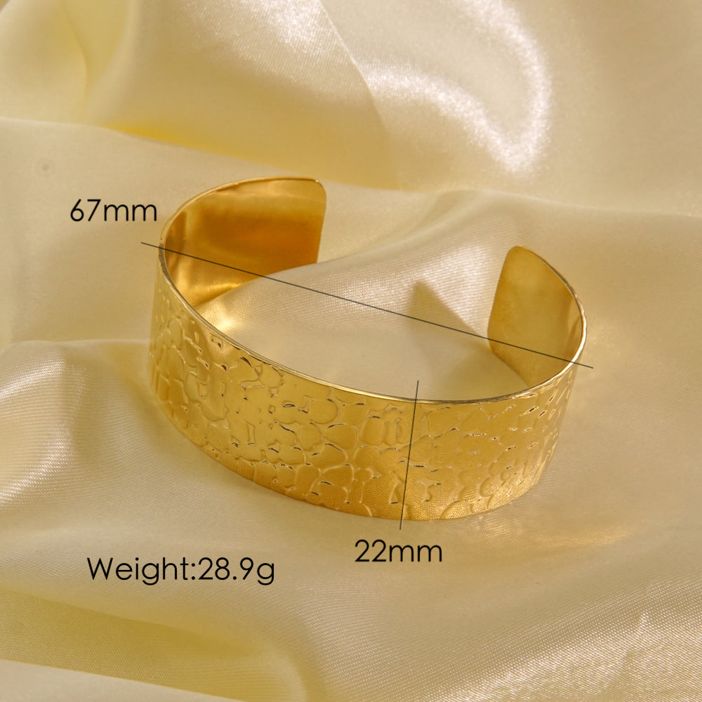 Exaggerated Simple Style Irregular Solid Color Stainless Steel Plating 14k Gold Plated Bangle