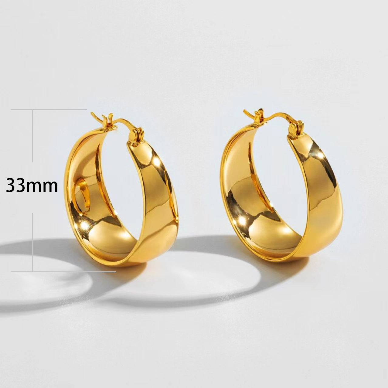 1 Pair Retro Solid Color Stainless Steel Plating Hoop Earrings