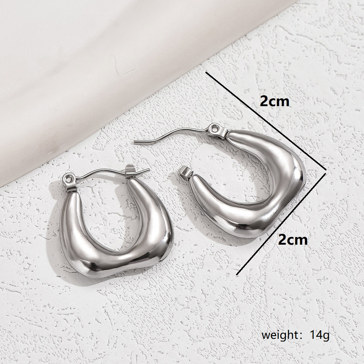 1 Pair Basic Vintage Style U Shape Plating Stainless Steel 18k Gold Plated White Gold Plated Hoop Earrings