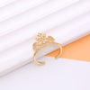 Shiny Crown Copper 18k Gold Plated Artificial Pearls Zircon Open Rings In Bulk