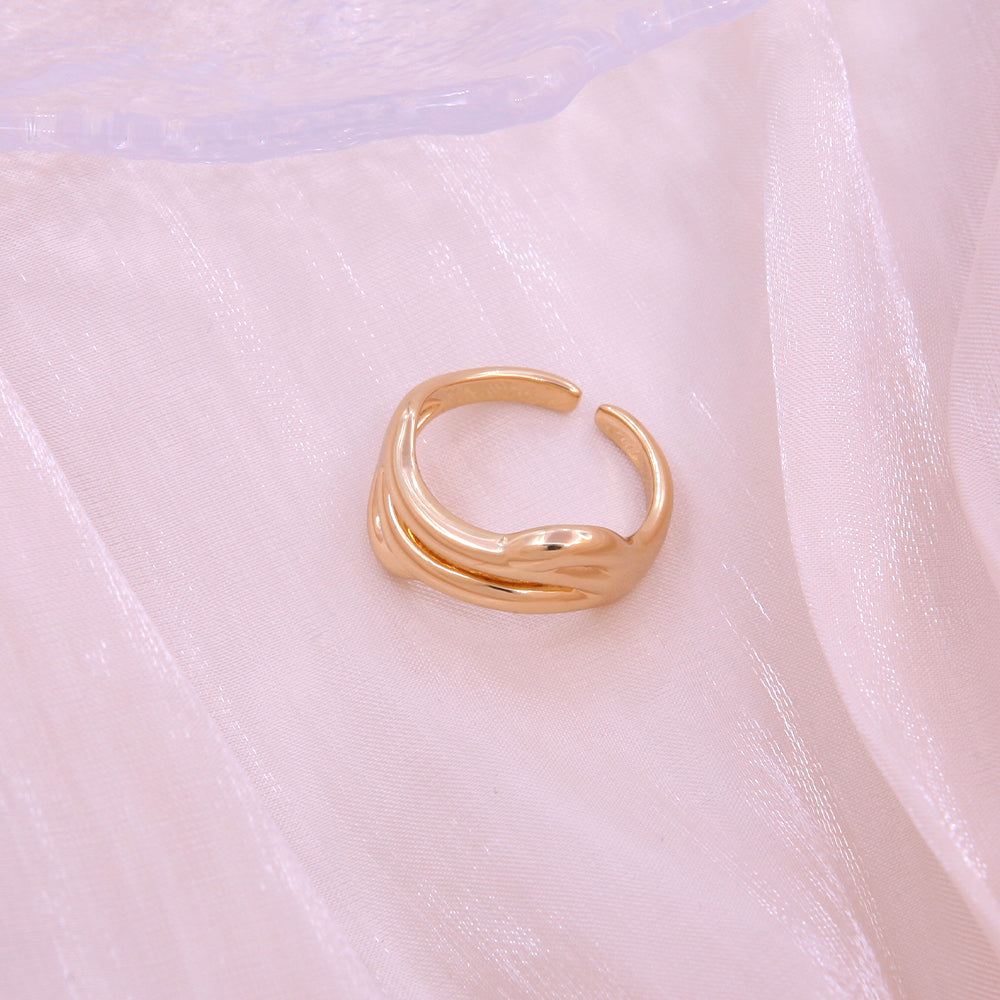 Simple Style Solid Color Solid Color Copper 18k Gold Plated Rings In Bulk