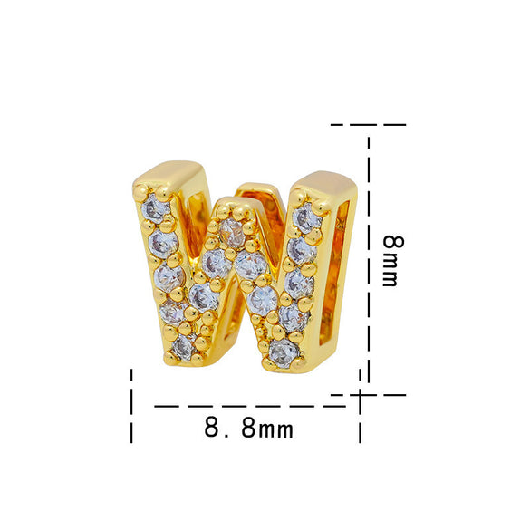 Vintage Style Letter Titanium Steel Copper 18k Gold Plated Charms In Bulk