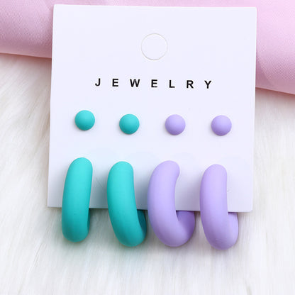 1 Pair Simple Style Geometric Solid Color Spray Paint Arylic Ear Studs