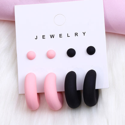 1 Pair Simple Style Geometric Solid Color Spray Paint Arylic Ear Studs