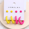 1 Set Simple Style Geometric Solid Color Spray Paint Arylic Ear Studs