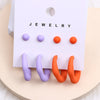 1 Set Simple Style Geometric Solid Color Spray Paint Arylic Ear Studs