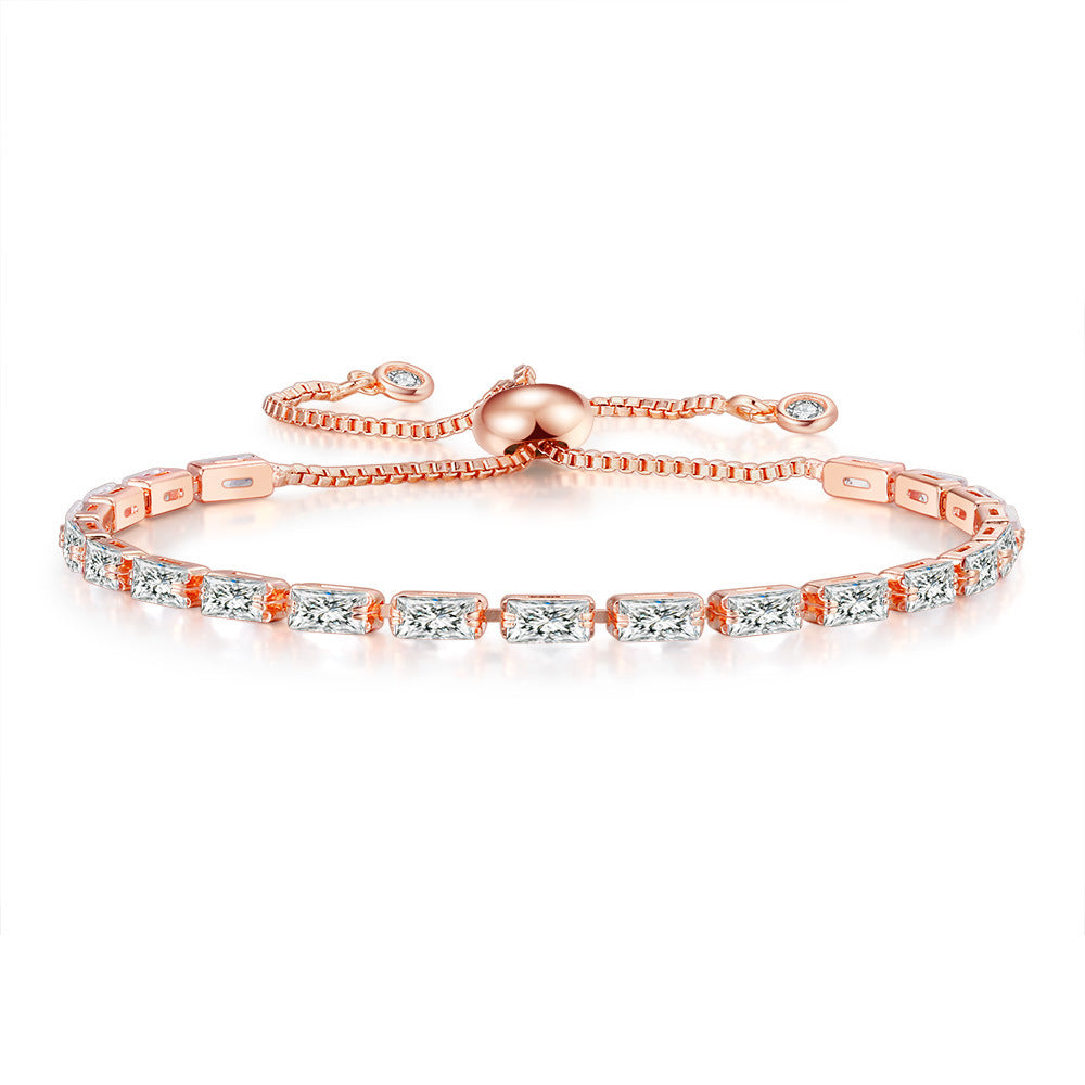 Simple Style Classic Style Geometric Copper Zircon Bracelets In Bulk