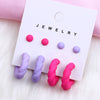 1 Set Simple Style Geometric Solid Color Spray Paint Arylic Ear Studs