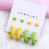 1 Set Simple Style Geometric Solid Color Spray Paint Arylic Ear Studs