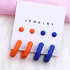 1 Set Simple Style Geometric Solid Color Spray Paint Arylic Ear Studs