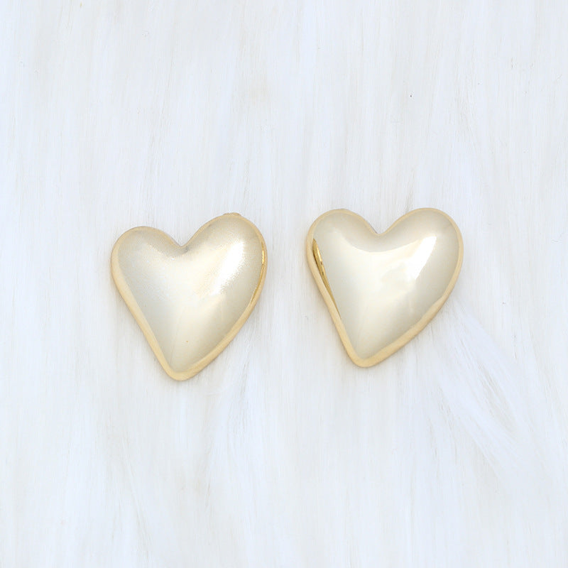 1 Pair Simple Style Round Square Heart Shape Plating Arylic Ear Studs